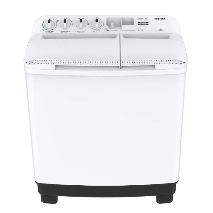 غسالة توشيبا 8 كيلو حوضين – أبيض VH-L90WBB(WW)