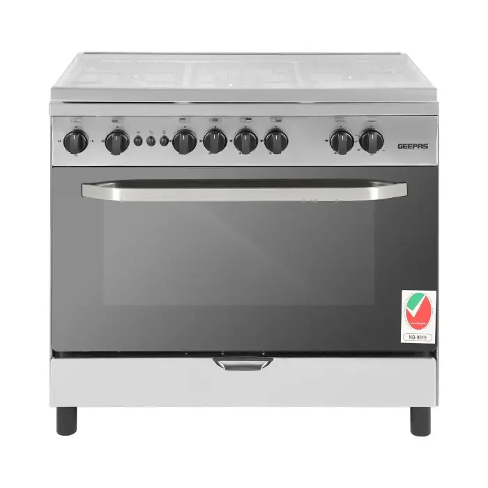 فرن غاز جيباس 60*90 سم 5 شعلات فضي GCR9060FSE