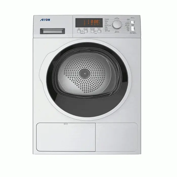 مجفف ملابس ارو 8 كيلو مع مكثف – Heat pump – فضي Ro-08gdhs